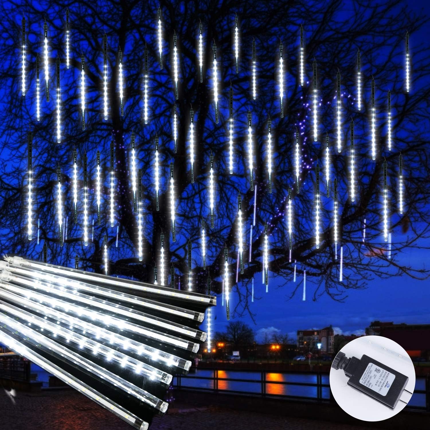 Brightown Christmas Lights Outdoor, 16 Inch 10 Tube 360 LED Icicle Lights