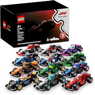F1 Collectible Race Cars, 6 Pack - Building Set for Boys & Girls, Ages 6+ - Birthday Party Favor or Gift - Mystery Box W/Surprise F1 Car Toys - Travel Toys for Kids - 66796