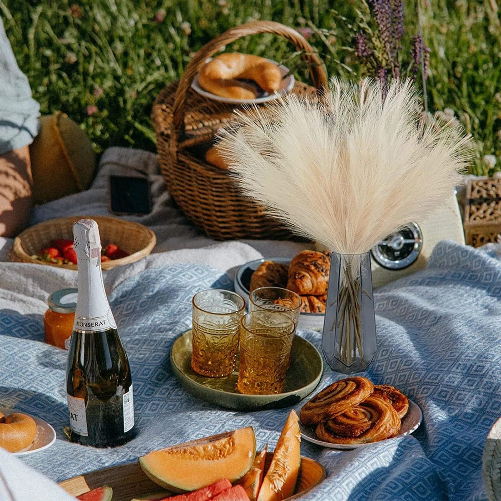30 sztuk trawy pampasowej, suszonej trawy pampasowej, mała, suszona trawa pampasowa, dekoracja z suszonych kwiatów, sztuczna trawa pampasowa, dekoracja w stylu boho na wesele, do salonu
