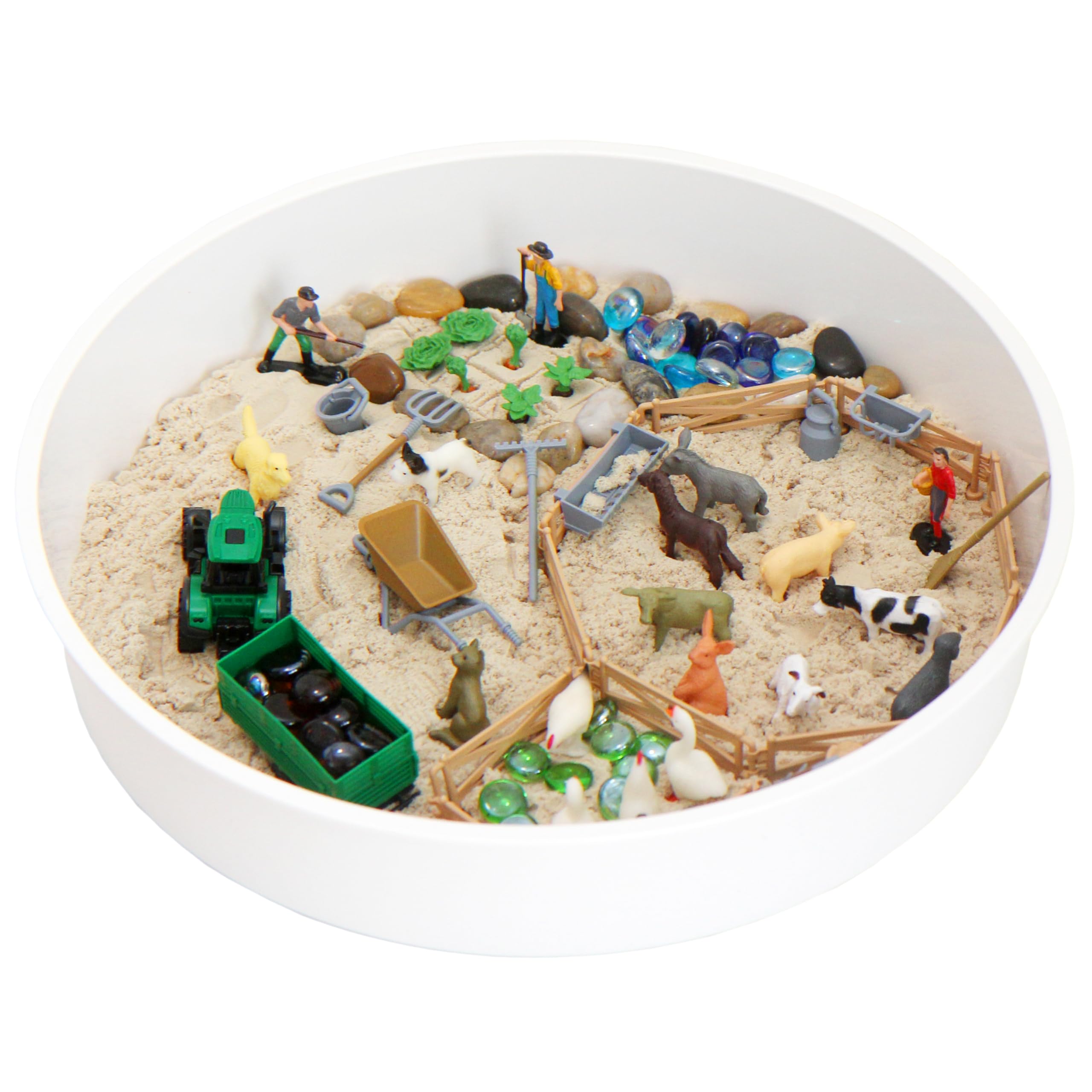 Sensory Bin Activity Set for Kids, Montessori & Reggio Inspired Classroom Materials, Small World Play Kit (ON The Farm)