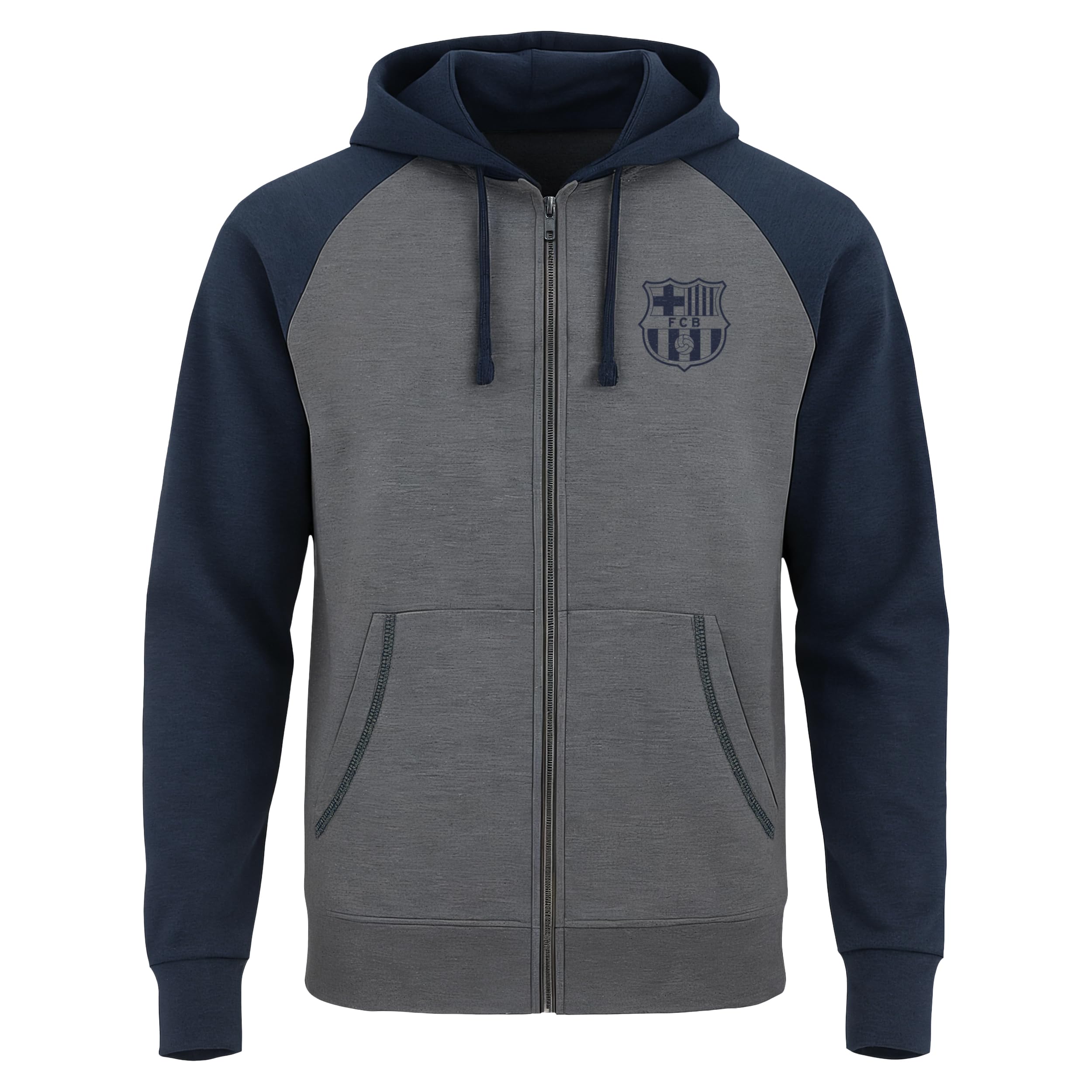Icon Sports Męska lekka bluza z kapturem na zamek błyskawiczny, granatowy, M