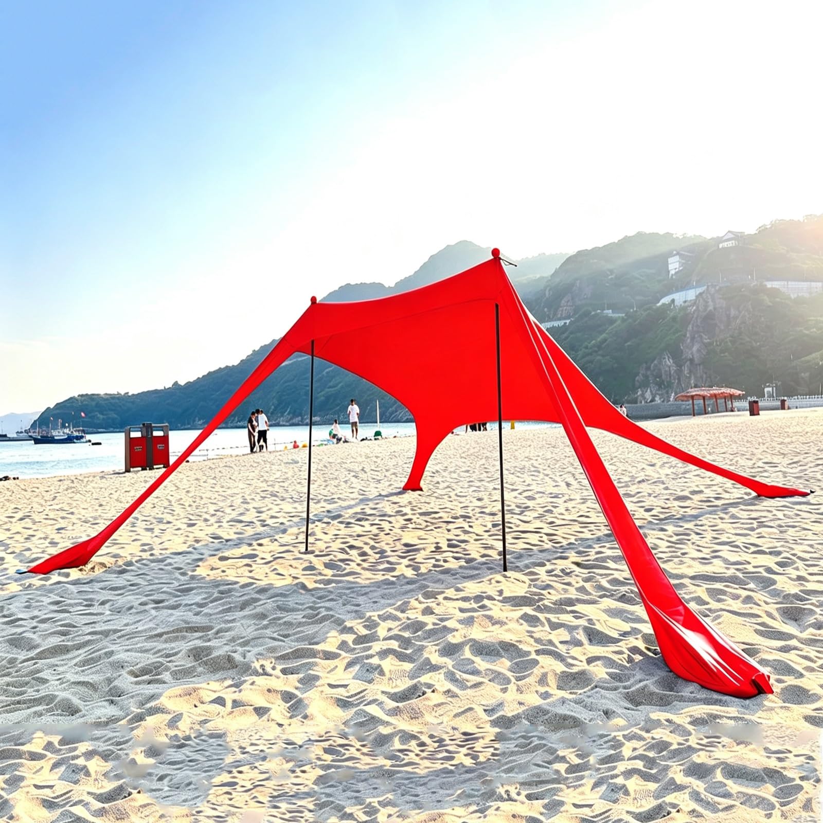 Tienda Sombra Playa Portátil UPF50+ Resistente al Viento