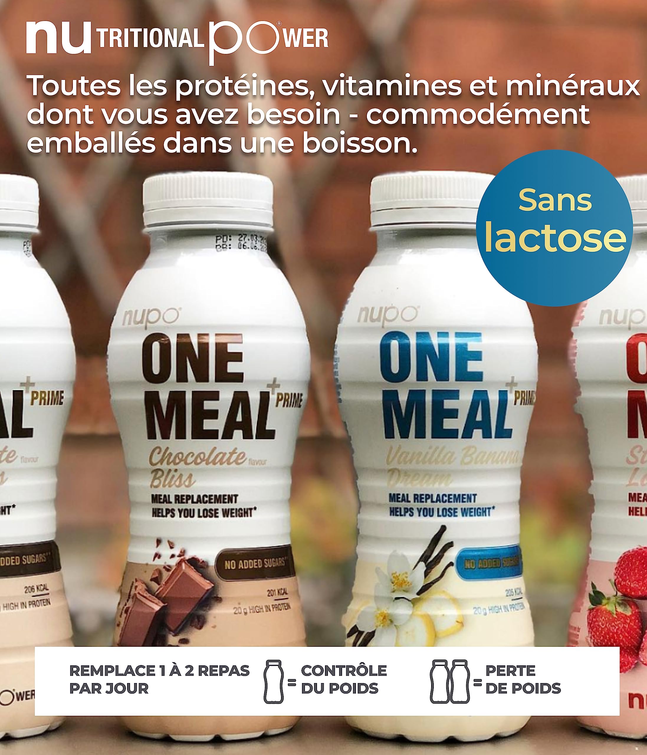 Nupo - One Meal Prime Shake Vanilla Banana Dream 12 x 330 ML, Jaune