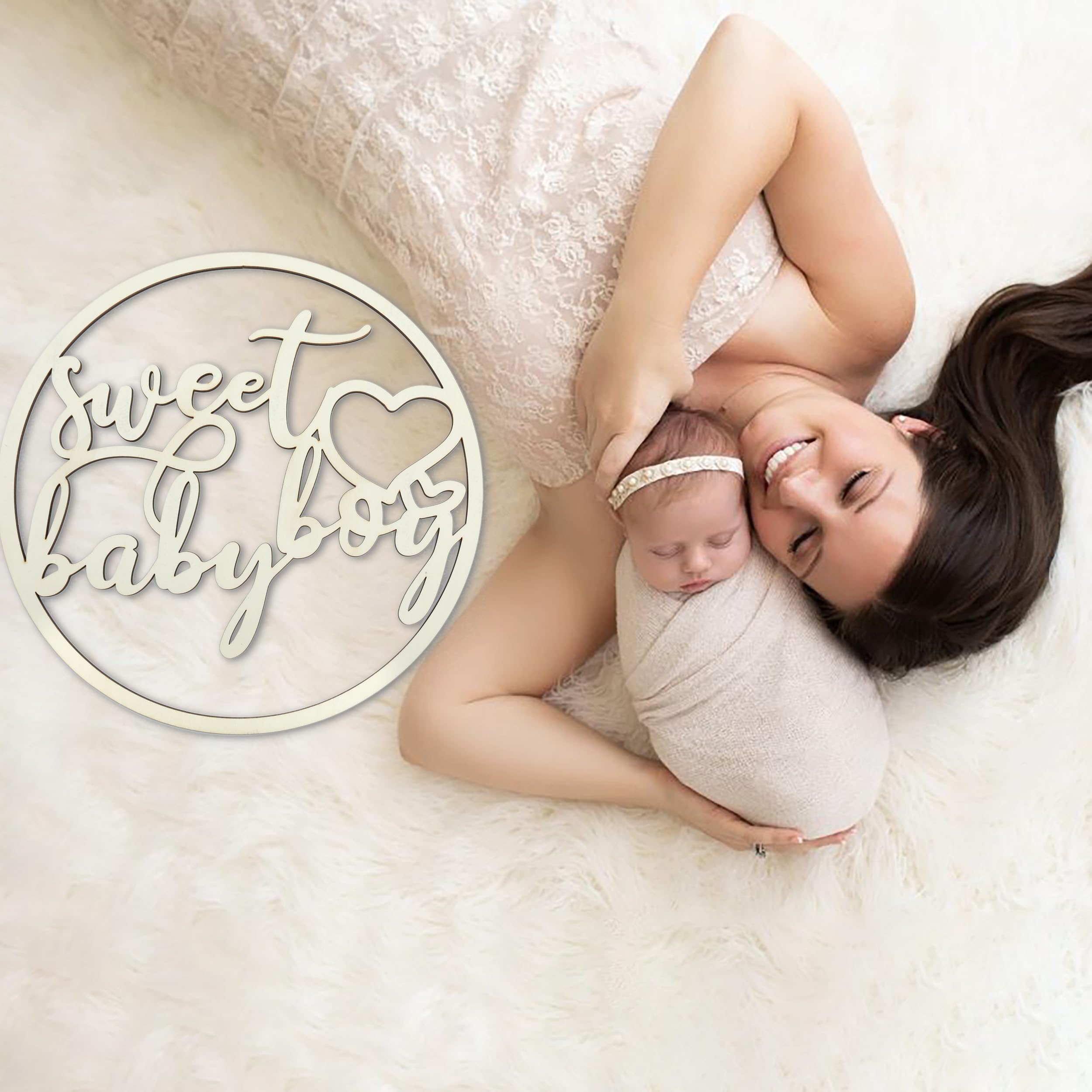 Amazon.com: Sweet Baby Boy Wood Sign, Baby Shower Decorations