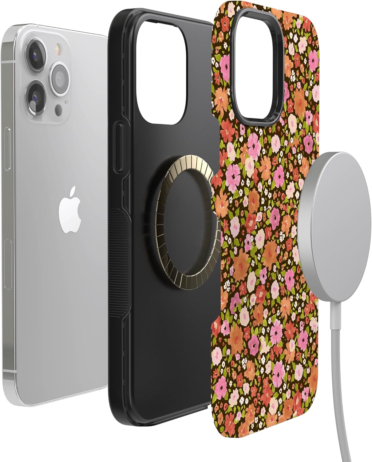Casely iPhone 13 Pro Max Case | Rustic Roses | Boho Bouquet | Bold Protective Design | Compatible with MagSafe