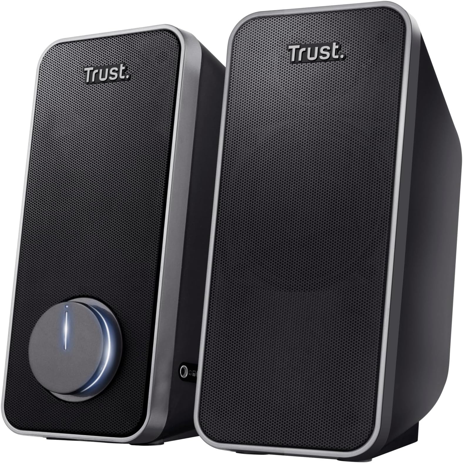 Trust Arys 2.0 PC Speakers, 28 W Peak Power, 3.5 mm Aux, USB Powered, Volume Control, Headphone Connection, Stereo Computer Speaker Set for Desktop, Laptop, Tablet, Phone - Black [Amazon Exclusive]