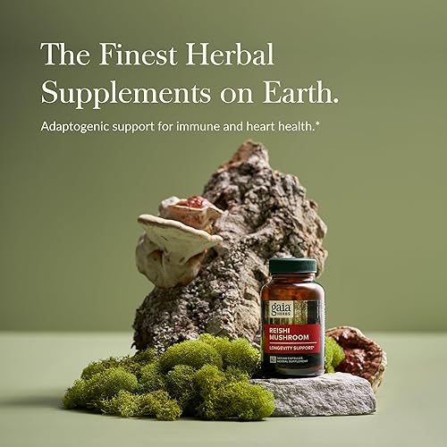 Miniatura 2 de Gaia Herbs Hongo Reishi: ayuda a mantener un sistema inmunológico saludable y apoya la salud del corazón. Suplemento herbario adaptógeno para apoyo