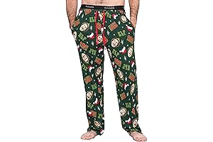 STORE Cotton Elf OMG! Santa! Adult Hunter Green Pajamas Lounge Pants For Men's & Women's