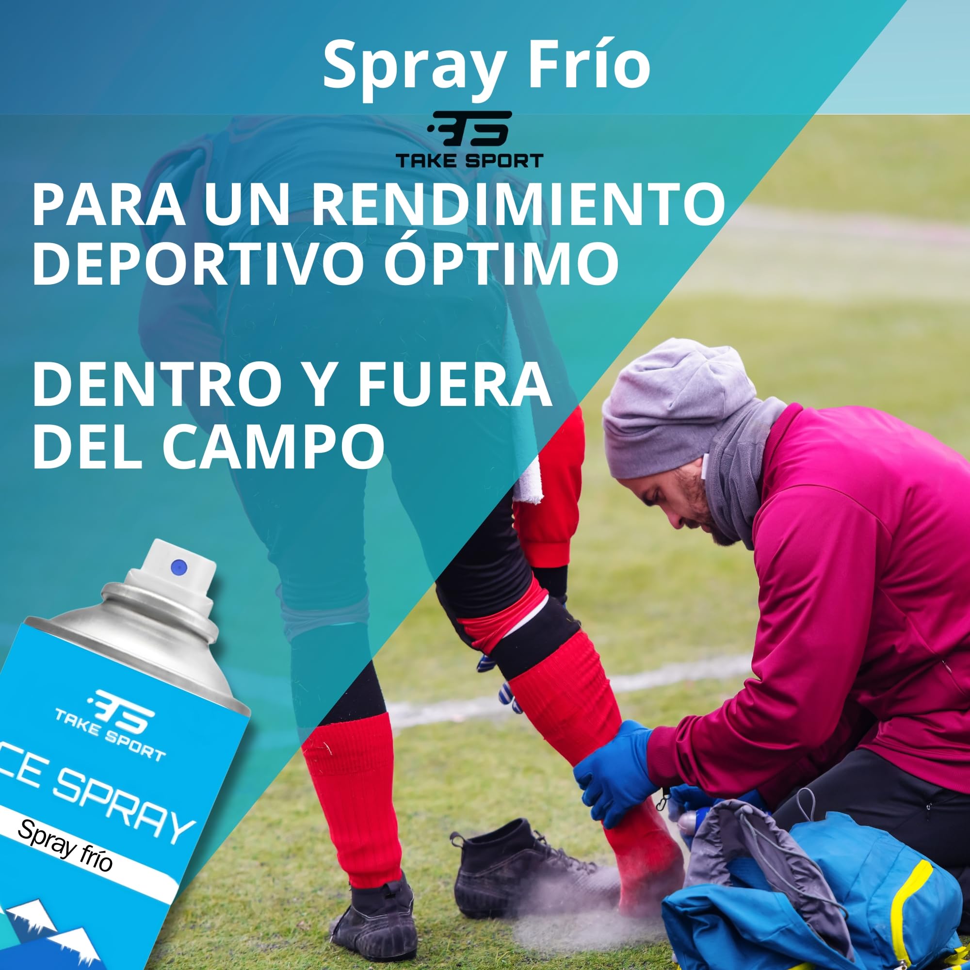 TS Take Sport® Spray Frío Instantáneo 400 ml Pack 12 – Hielo Instantáneo para Lesiones, Esguinces, Contusiones y Primeros Auxilios – Spray Profesional para Deportistas y Fisioterapia