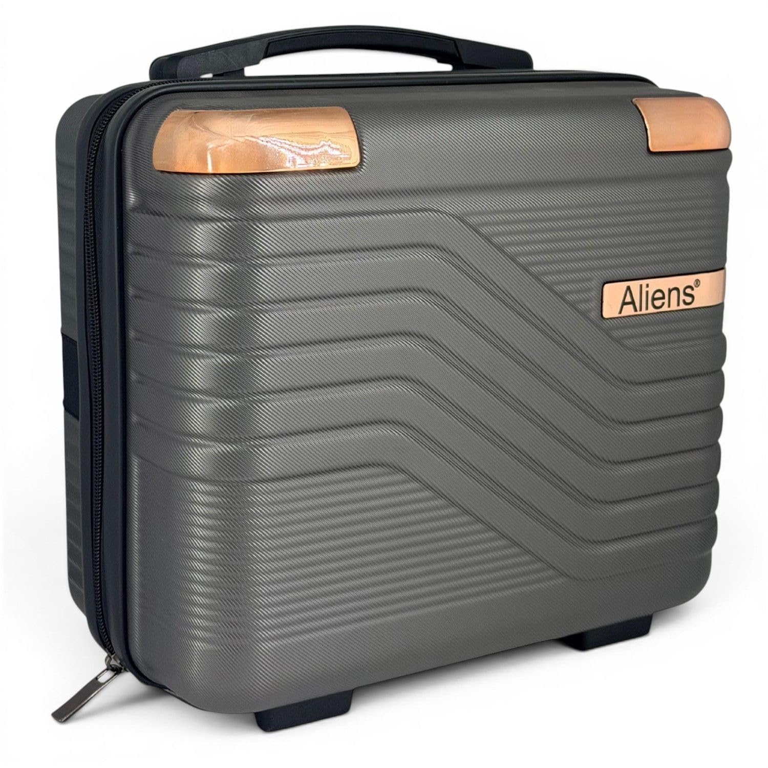 aliens XL ABS Hard Shell Vanity Bag, Makeup Cosmetic Case Suitcase Organizer Box for Skincare, Jewellery, Clothes,Lipsticks,Nail Polishes, Perfume & Beauty Storage,Travel Luggage for Women-3-GRY-picture-8