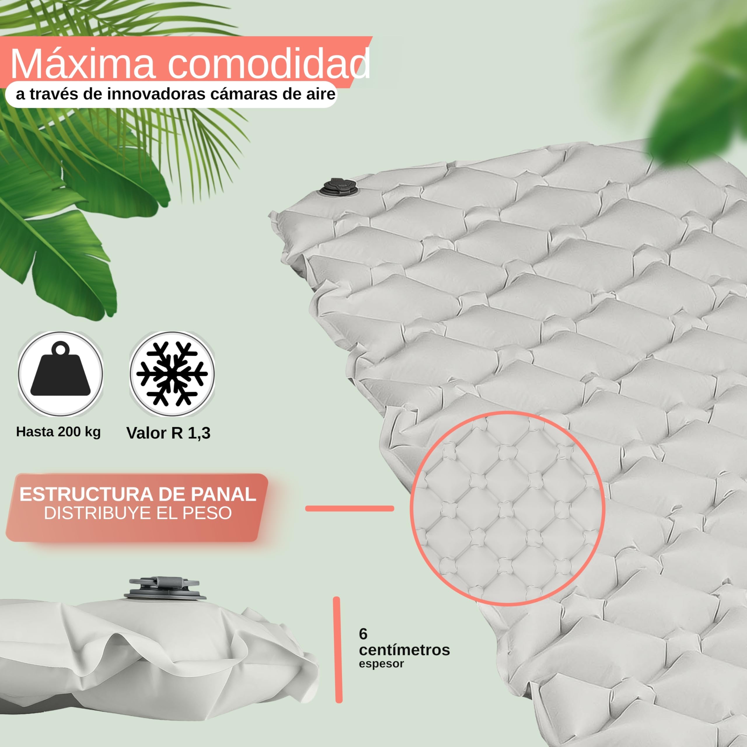 Backpacker's Journey Colchoneta Hinchable Ultraligera - Tamaño Reducido al Plegar, Esterilla para Tienda, Trekking y Bikepacking
