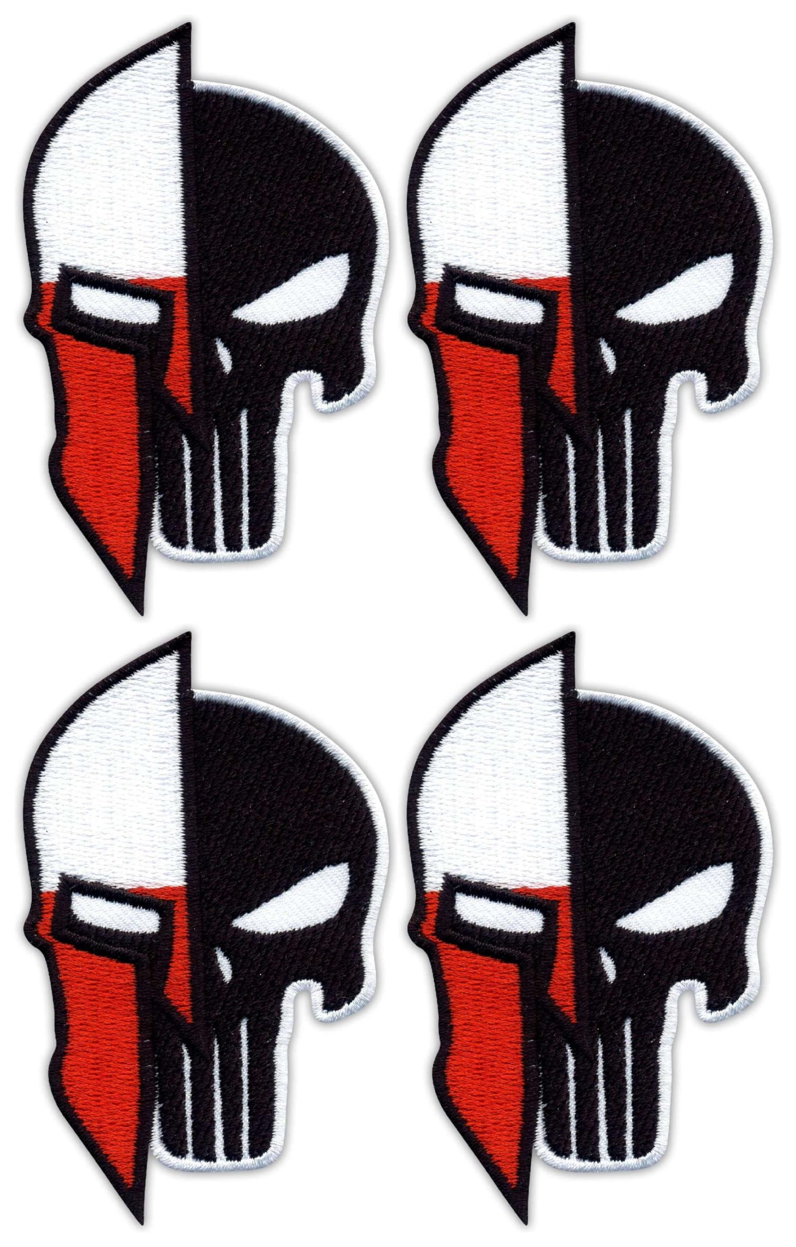 PUNlSHER Spartan Polonia - Juego de 4 parches bordados con y en la parte trasera