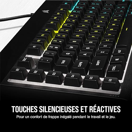 Corsair K55 RGB PRO Wired Membrane Gaming Keyboard (Dynamic RGB Backlight, 6 Macro Keys with Elgato Software Integration, Dust and Resistance IP42) AZERTY Black - 8