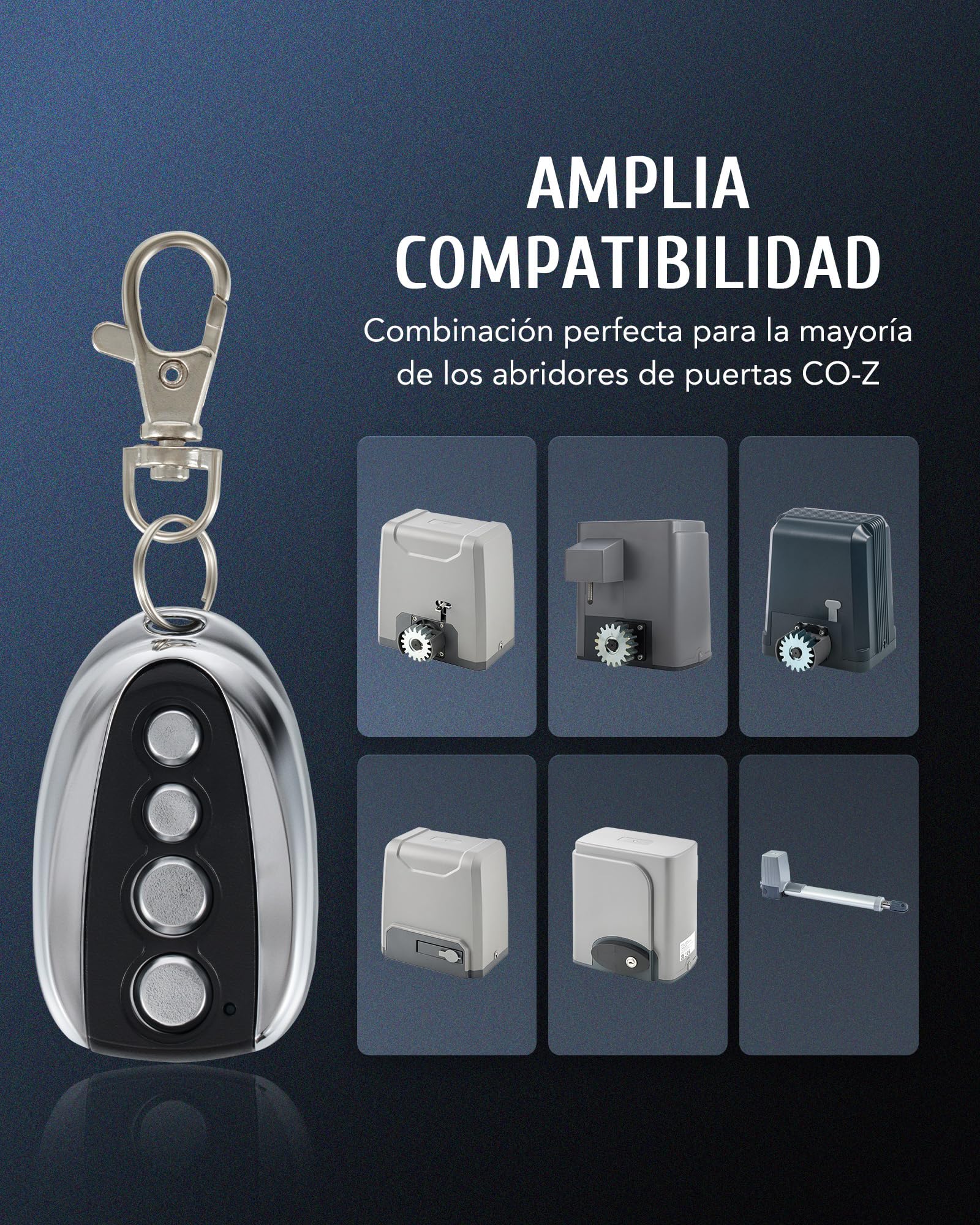 CO-Z 1PC WSR1 Mando a Distancia para Puertas Correderas hasta 30m Control Remoto para Puerta Corredera y Puerta Batiente de CO-Z