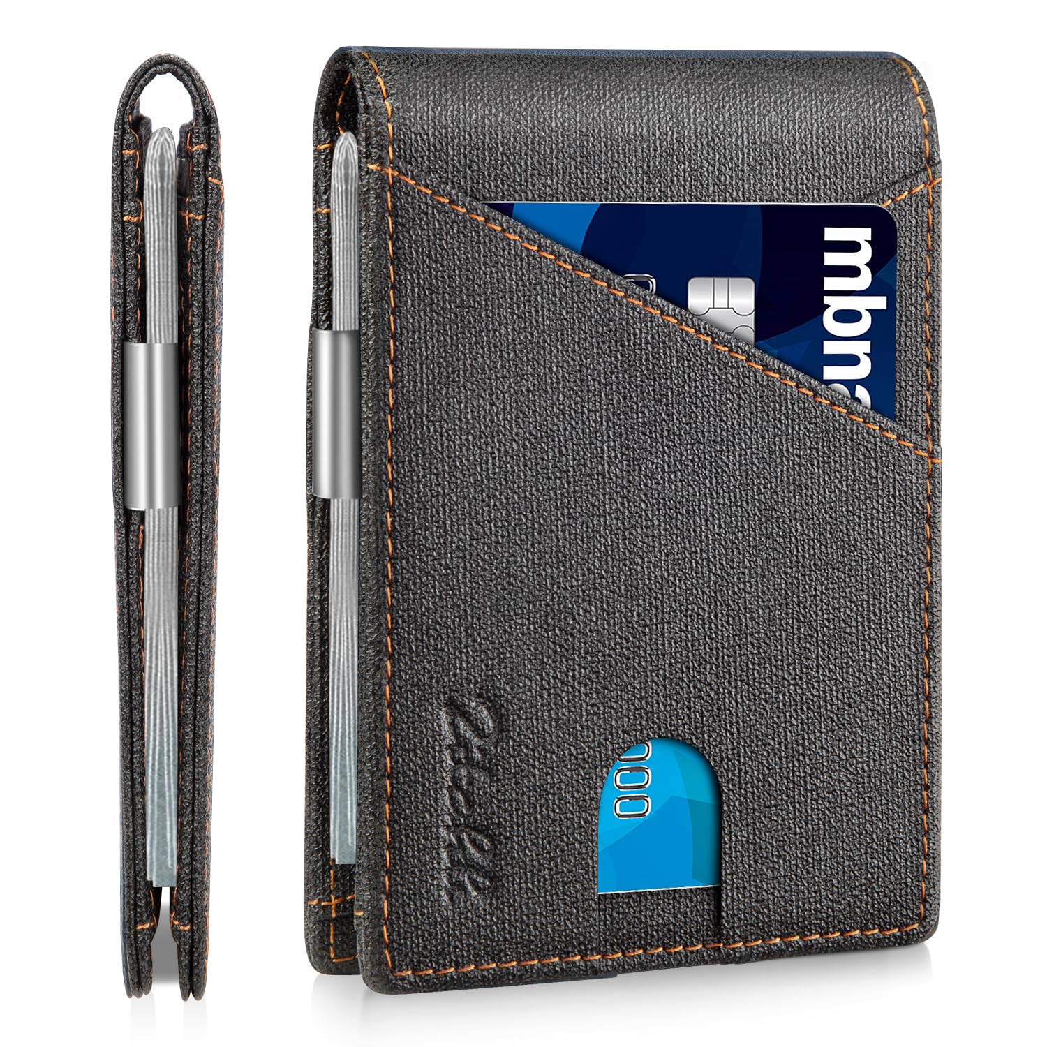 Zitahli Slim Wallet for Men,RFID Blocking Leather Bifold with Money Clip | Minimalist Front Pocket Design, Holds 12 Cards, RFID Protection, Gifts for Men on Birthdays, Father’s Day, and Christmas