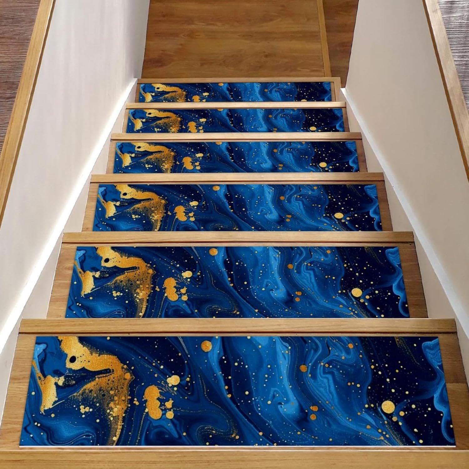 Self Adhesive Residue Free Machine Washable Reusable Stair Treads Non Slip Steps Marble Stair Runner Indoor – 15 Pack 30″X8″ Anti Slip Mats