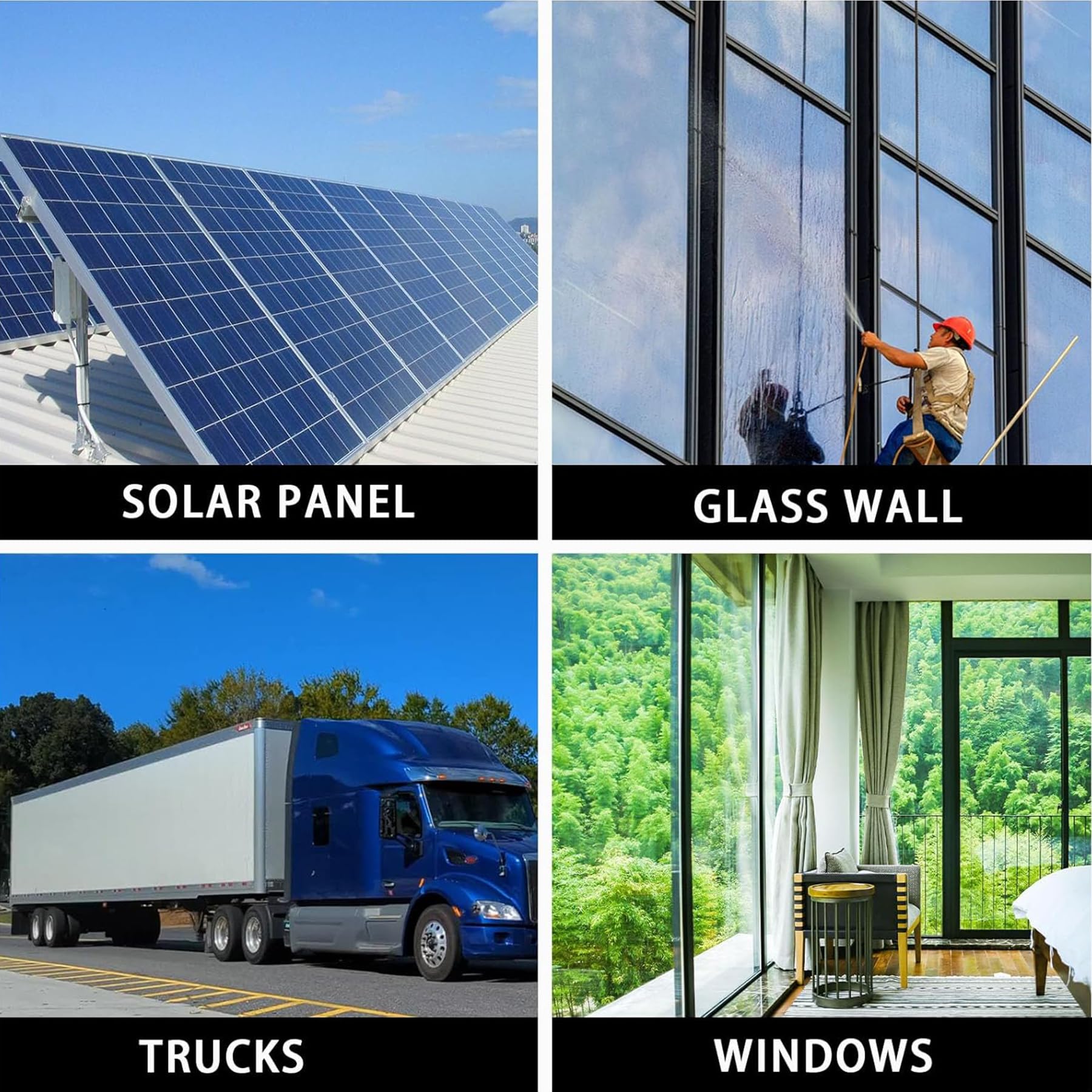 Cepillo telescópico para Limpiar Ventanas con rasqueta y Mango con Suministro de Agua para la Limpieza de techos solares. Cepillo de Lavado Universal para Paneles fotovol