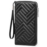 Womens Wallet RFID Blocking Leather Large Capacity Long Purse Card Clutch Wristlet