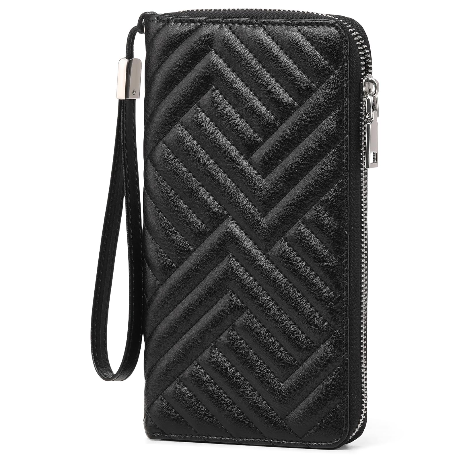 GOIACII Womens Wallet RFID Blocking Leather Large Capacity Long Purse Card Clutch Wristlet