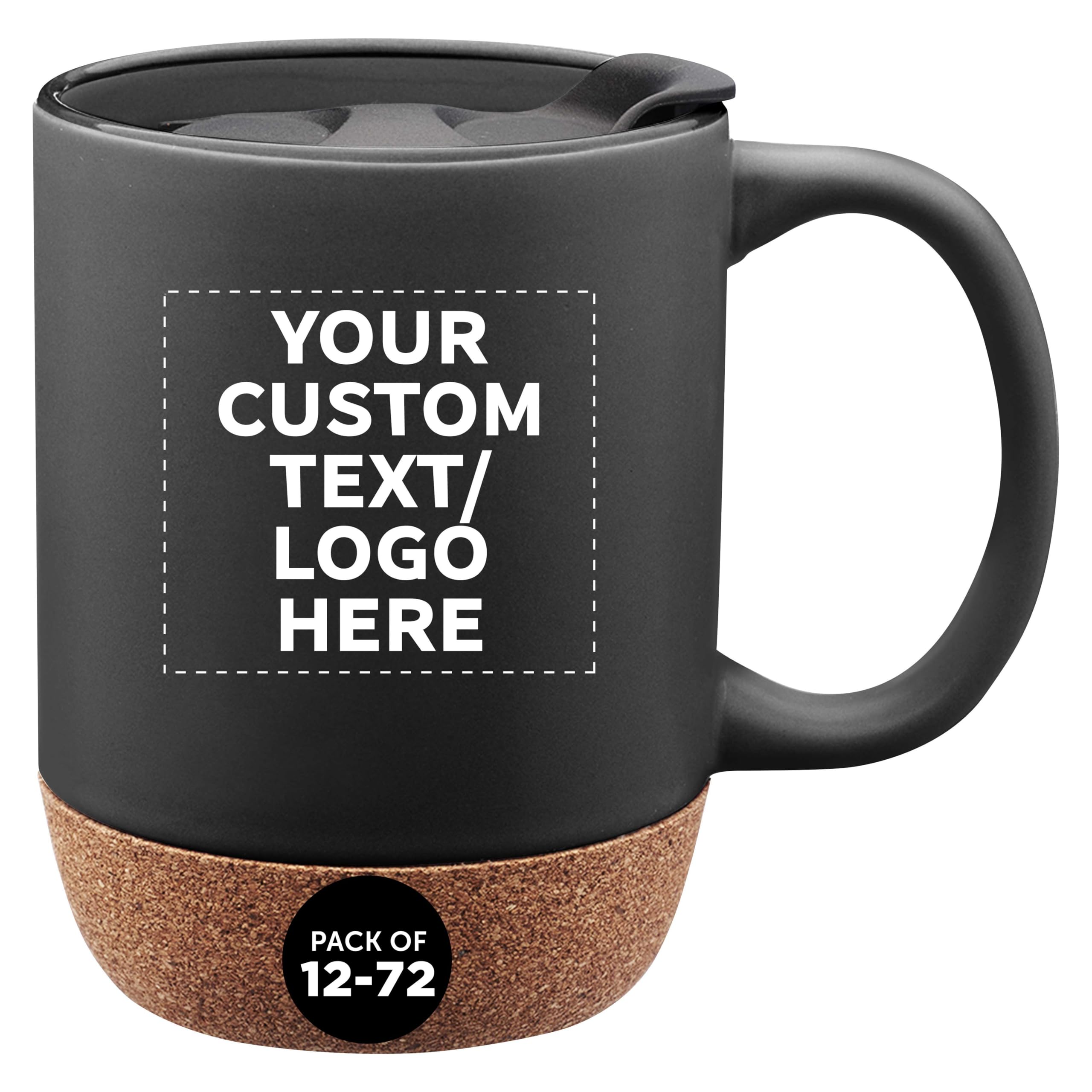 Custom Barista Ceramic Mugs with Cork Bottom 13 oz Set of 12 36 72 Personalized Bulk Pack Perfect
