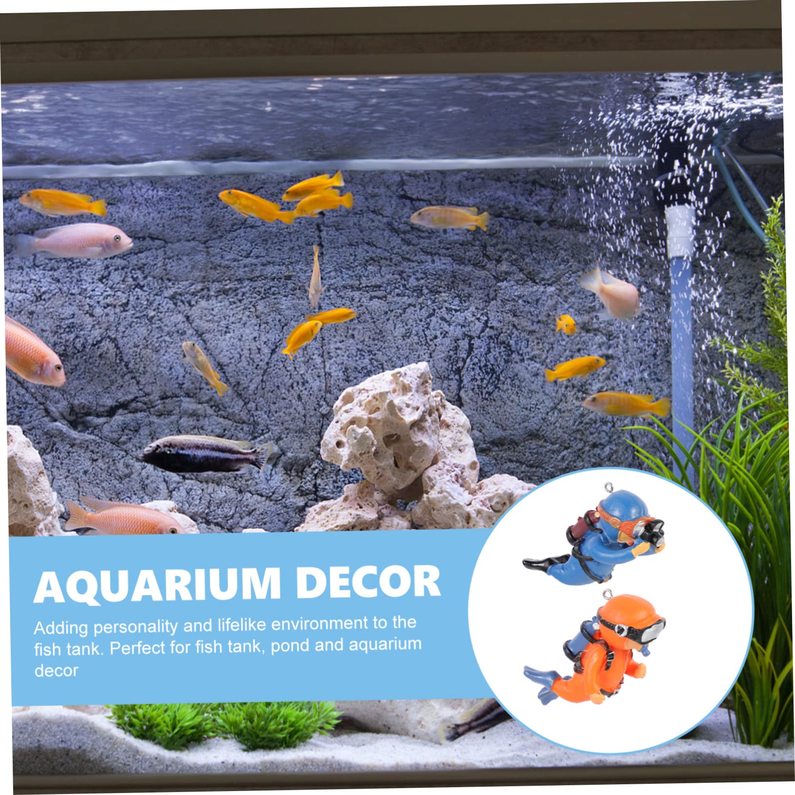 FRCOLOR 10pièces Décorations De Réservoir Aquarium Modèles De Plongeurs Flottants pour Poissons Accessoires Amusants pour Aquariums Et Bassins