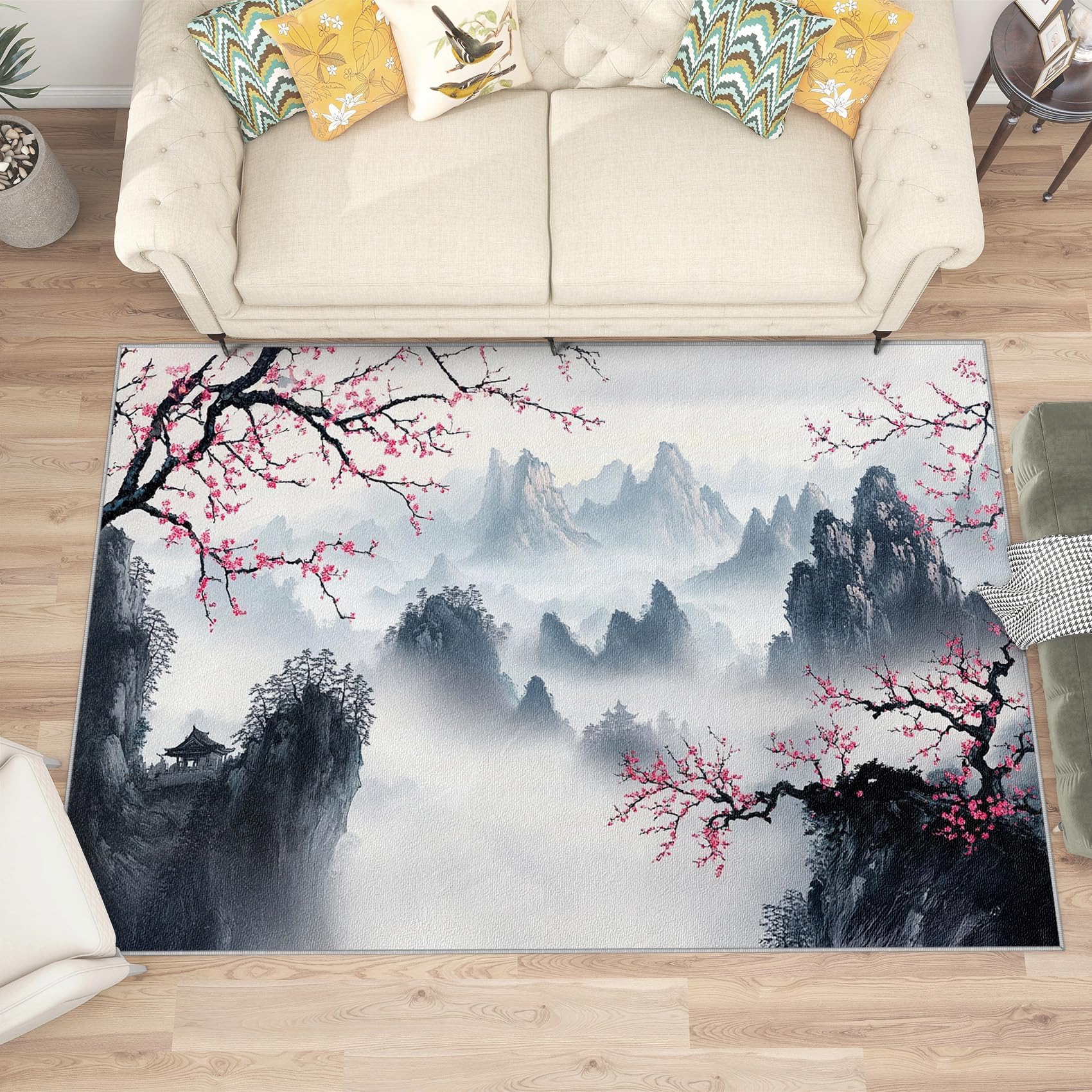 Tapis de Salon Japonais fin et lavable pour entretien facile