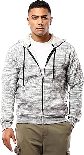 سويت شيرت بسوستة كاملة وجيب للرجال من ريفين، لون رمادي فاتح مرقش