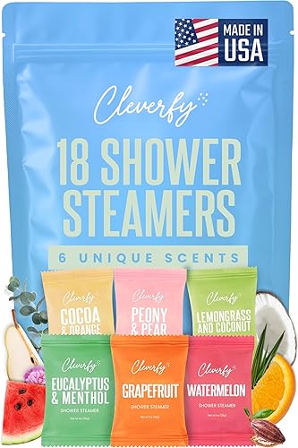 Cleverfy Shower Steamers Aromatherapy - Paquete de 18 bombas de ducha con aceites esenciales. Cuidado personal y relajación regalos para el día de