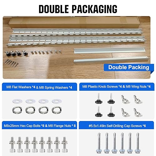 Miniatura 7 de ECO-WORTHY 2 juegos de soportes de montaje de panel solar ajustables de 45 pulgadas con patas de inclinación plegables, Ieal para 2-4 piezas de 100,