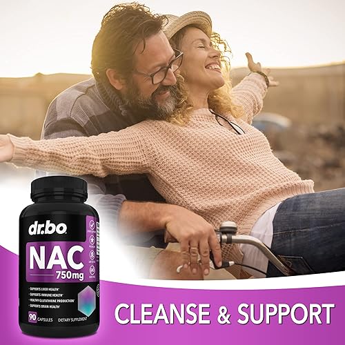 Vista 5 de Suplemento NAC Píldoras de N-acetil cisteína - 750 mg N acetil cisteína cápsula de vitamina pura - Fórmula diaria de apoyo hepático para la salud