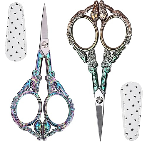 Small Embroidery Scissors with Cover -Cute and Comfortable handles with