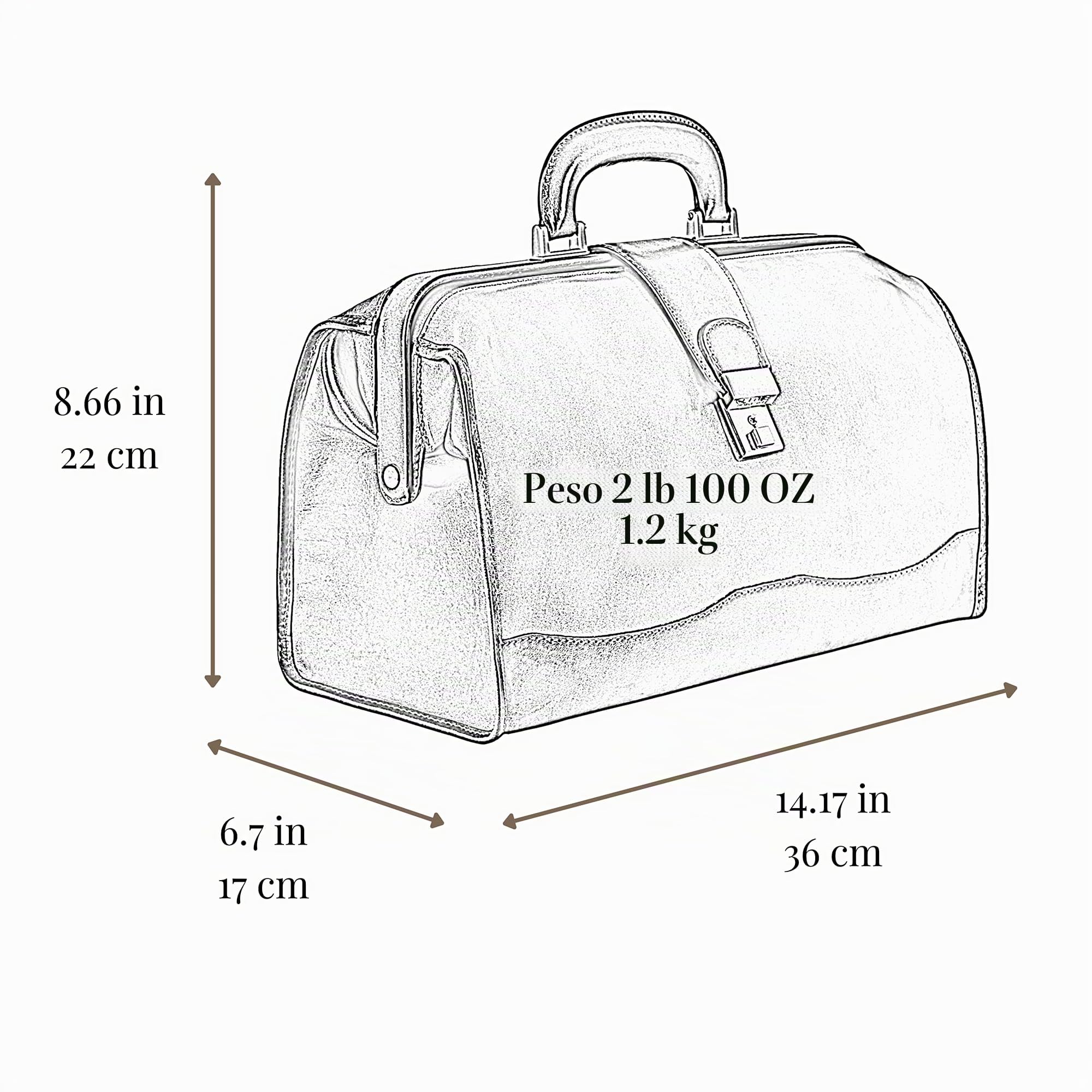 Time Resistance Bolso de Médico de Piel - Bolso de Mano de Piel Estilo Vintage - Maletín de Piel para Hombre y Mujer