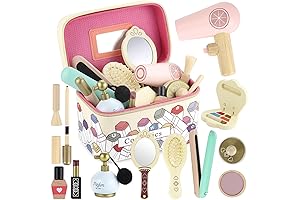 GAGAKU Pretend Play Wooden Beauty Salon Playset for Girls