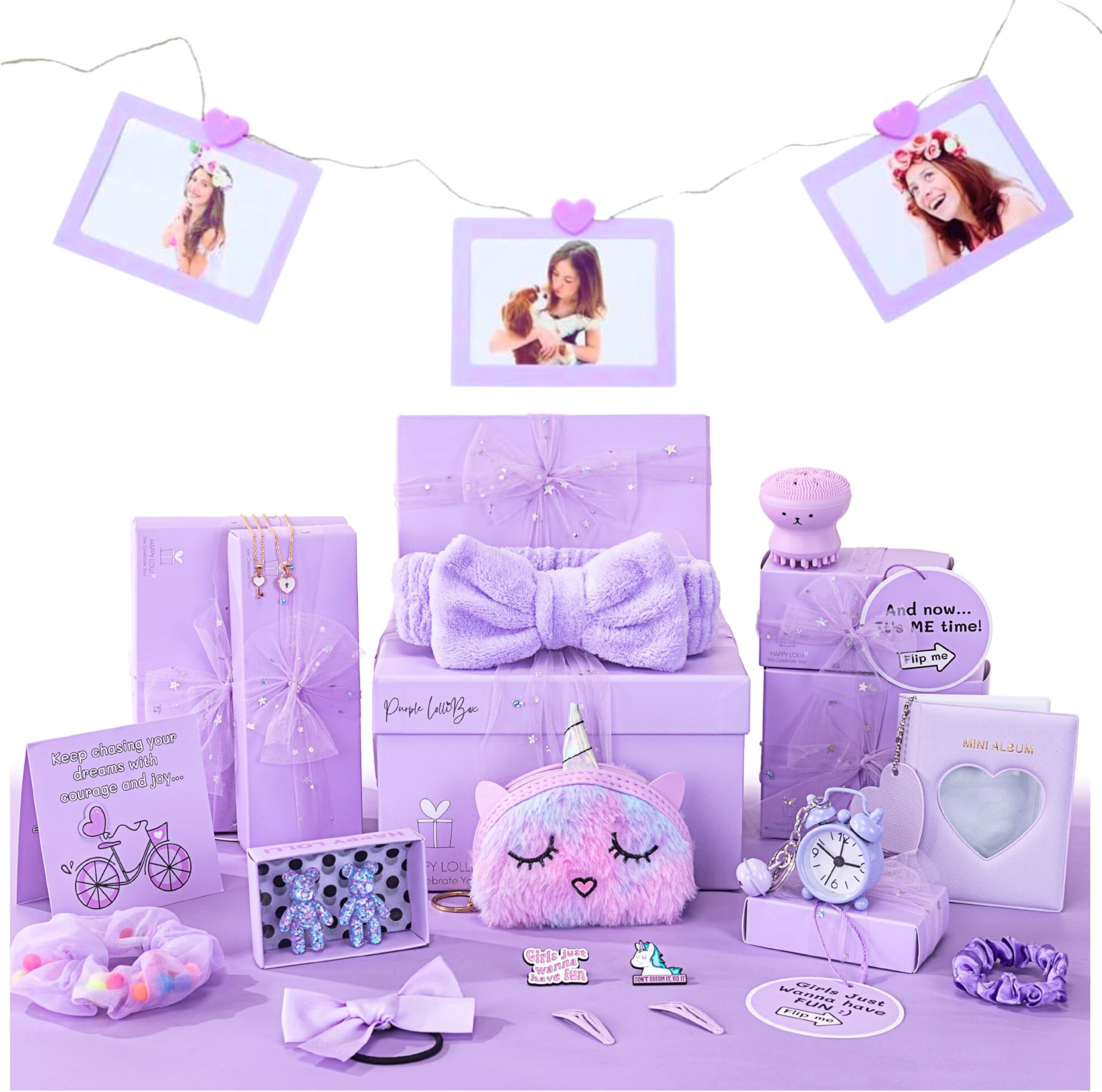 HAPPY LOLLI LolliBox Birthday Gift Set for Tween & Teen Girls Ages 8–15, Ready to Gift, 8 Individually Wrapped Gifts