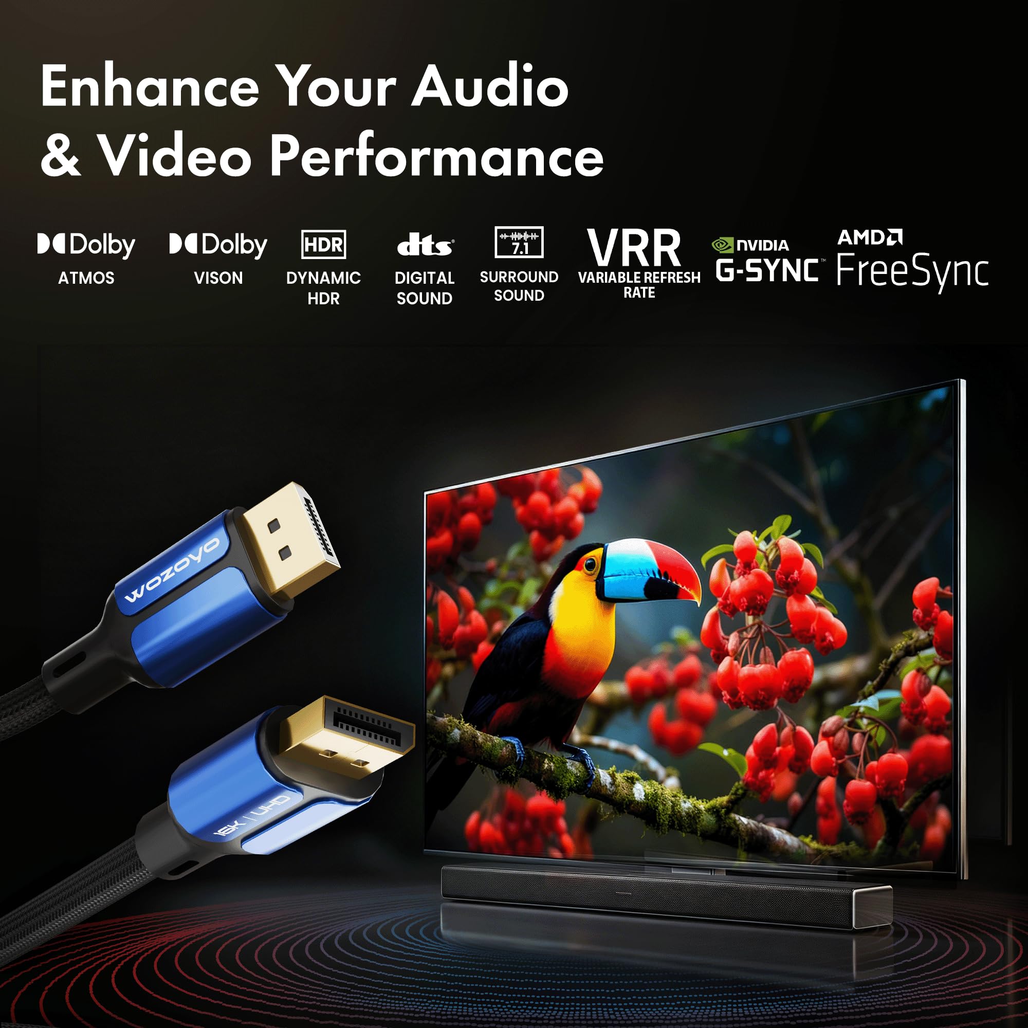 DisplayPort 2.1 Cable - 16K@60Hz, 8K@120Hz -8