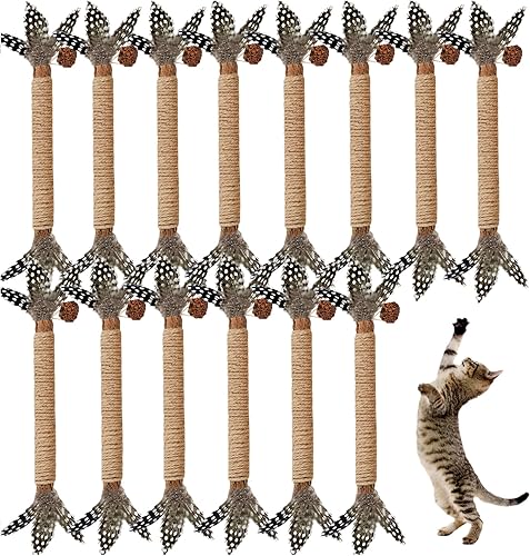 Miniatura 8 de Juguetes para Gatos, Paquete de 3 Juguetes de Pluma de Gato Silvervine Palito Masticable para Gatitos Golosina de Hierba Gatera para Limpiar Dientes
