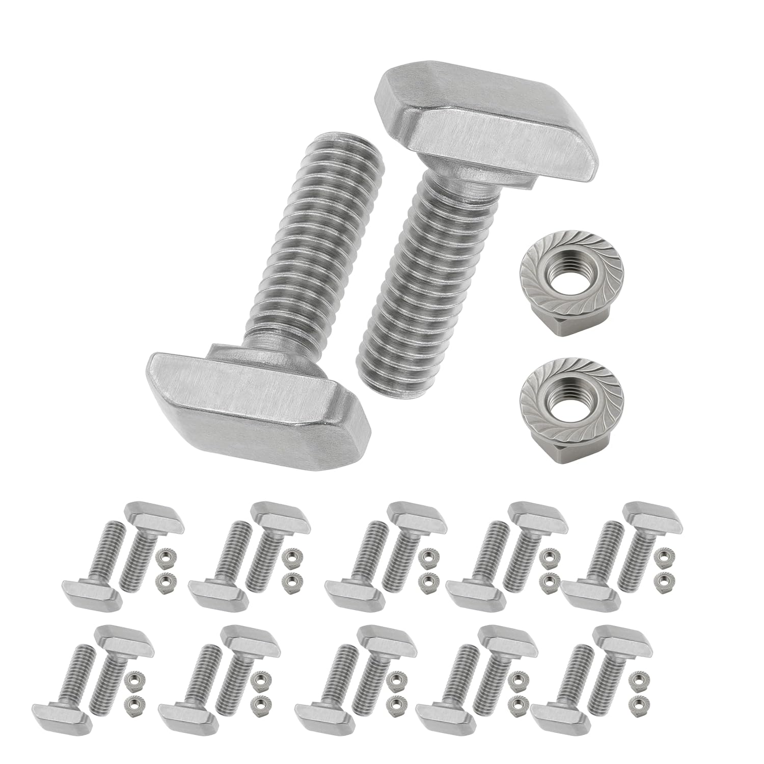 20 Sets M6 x 20 T Slot Bolts, 304 Stainless Steel Hammer Head Screws