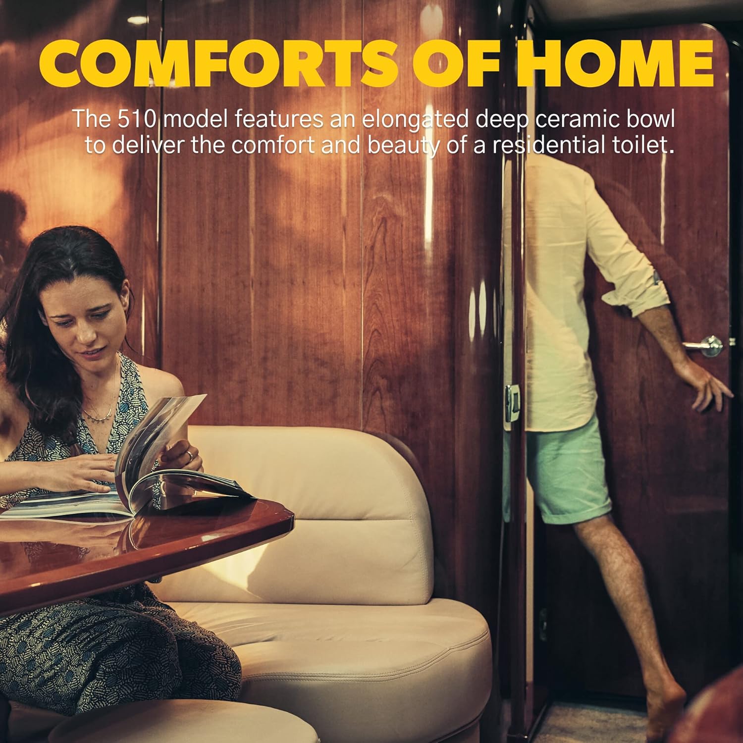 Dometic Sealand 510 plus Eco-Friendly Stain-Resistant China RV/Marine Toilet with Efficient Patented Flush Technology (Standard Height)