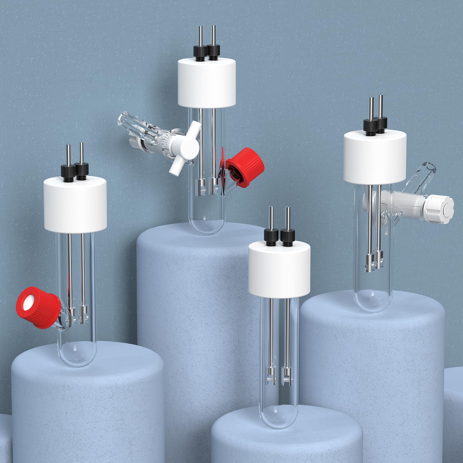 stonylab Typ II Standardversiegelte Röhrenelektrolytzelle, mit Seitlichem Probennahmeanschluss und Hochborosilikatglaskonstruktion für Präzise Chemische Analyse und Elektrochemische Forschung, 5 ml