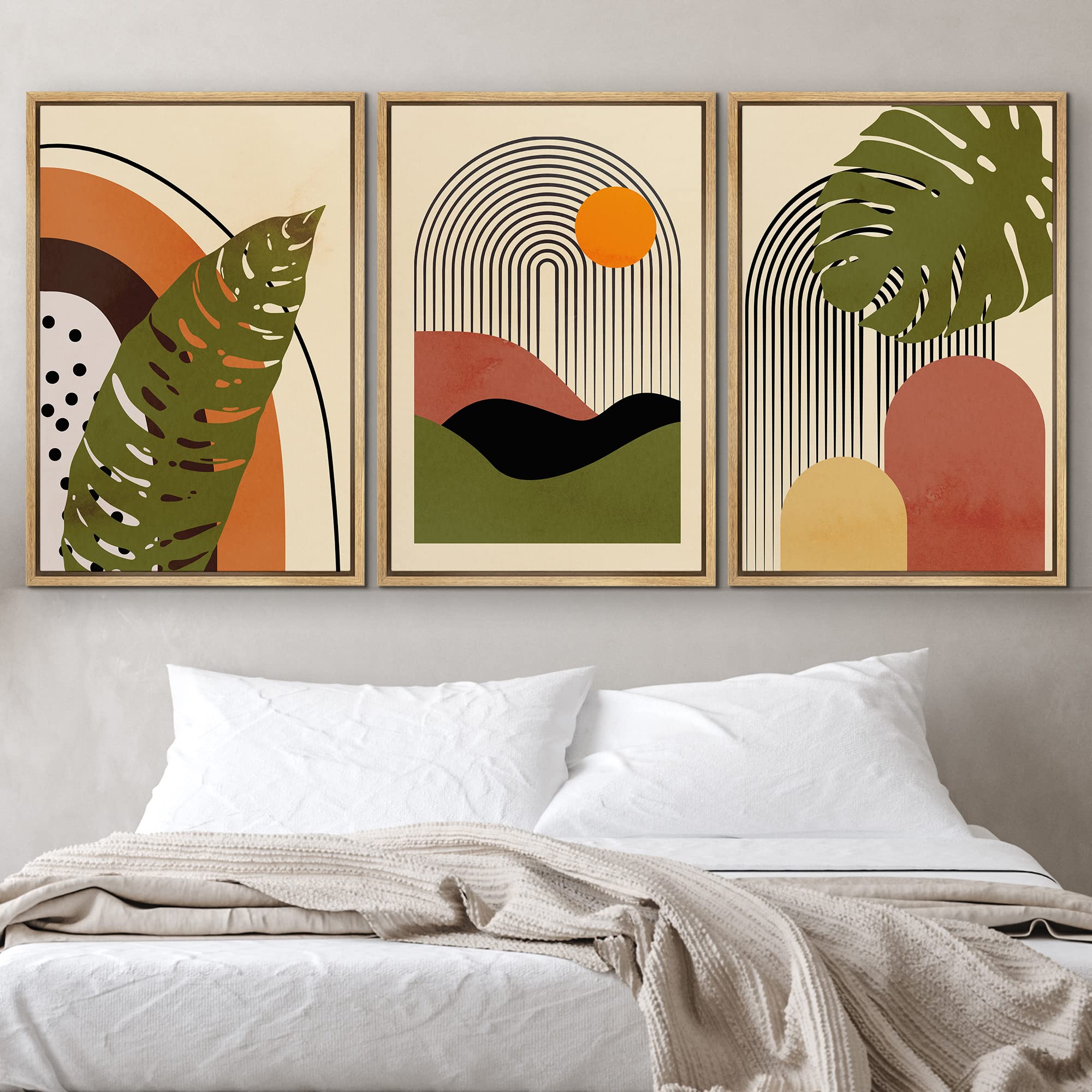 絵画 cana Amazon.com: IDEA4WALL Framed Canvas Print Wall Art Set Mid-Century