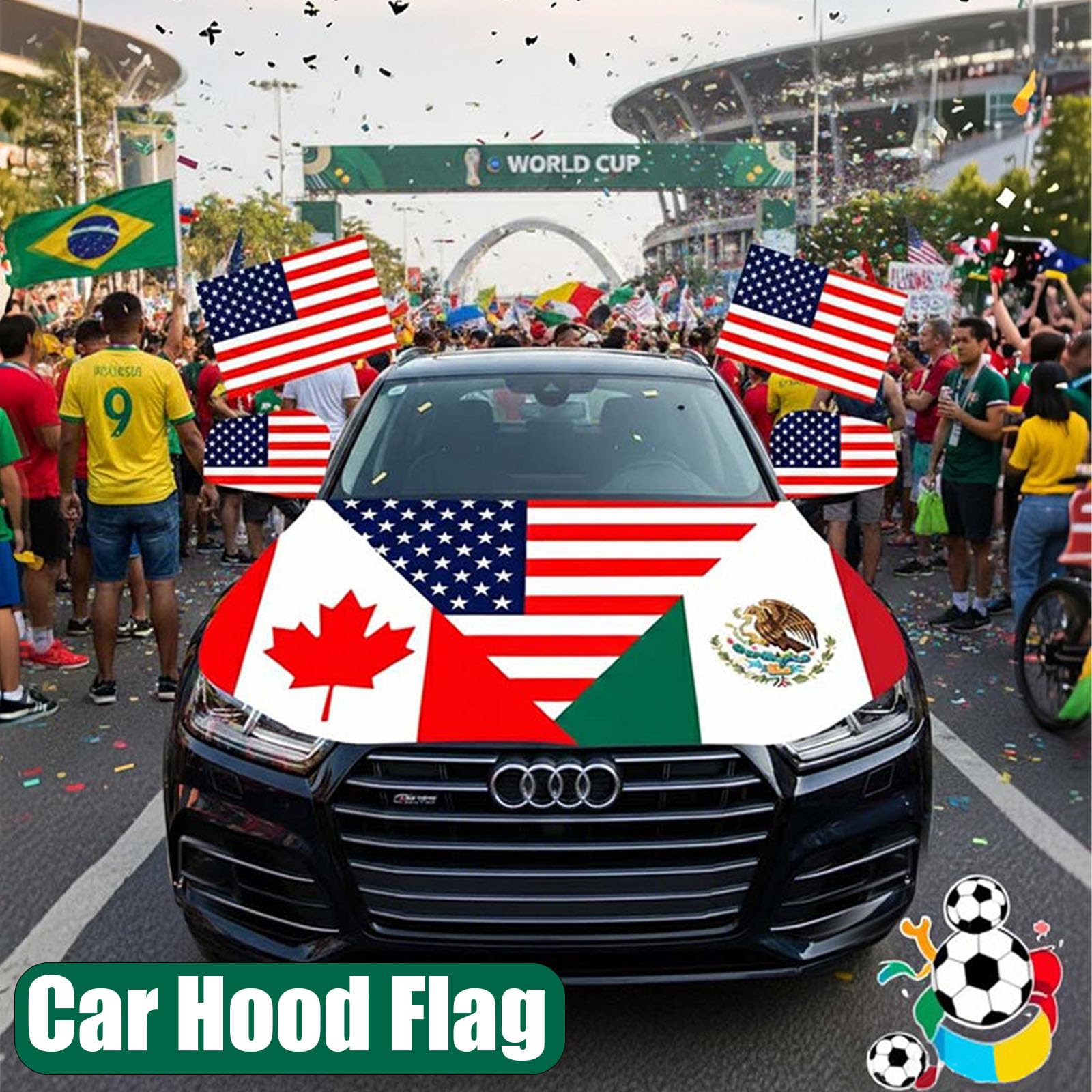 Bandiera del cofano Marocco lavabile per tifosi mondiali parata feste patriottiche