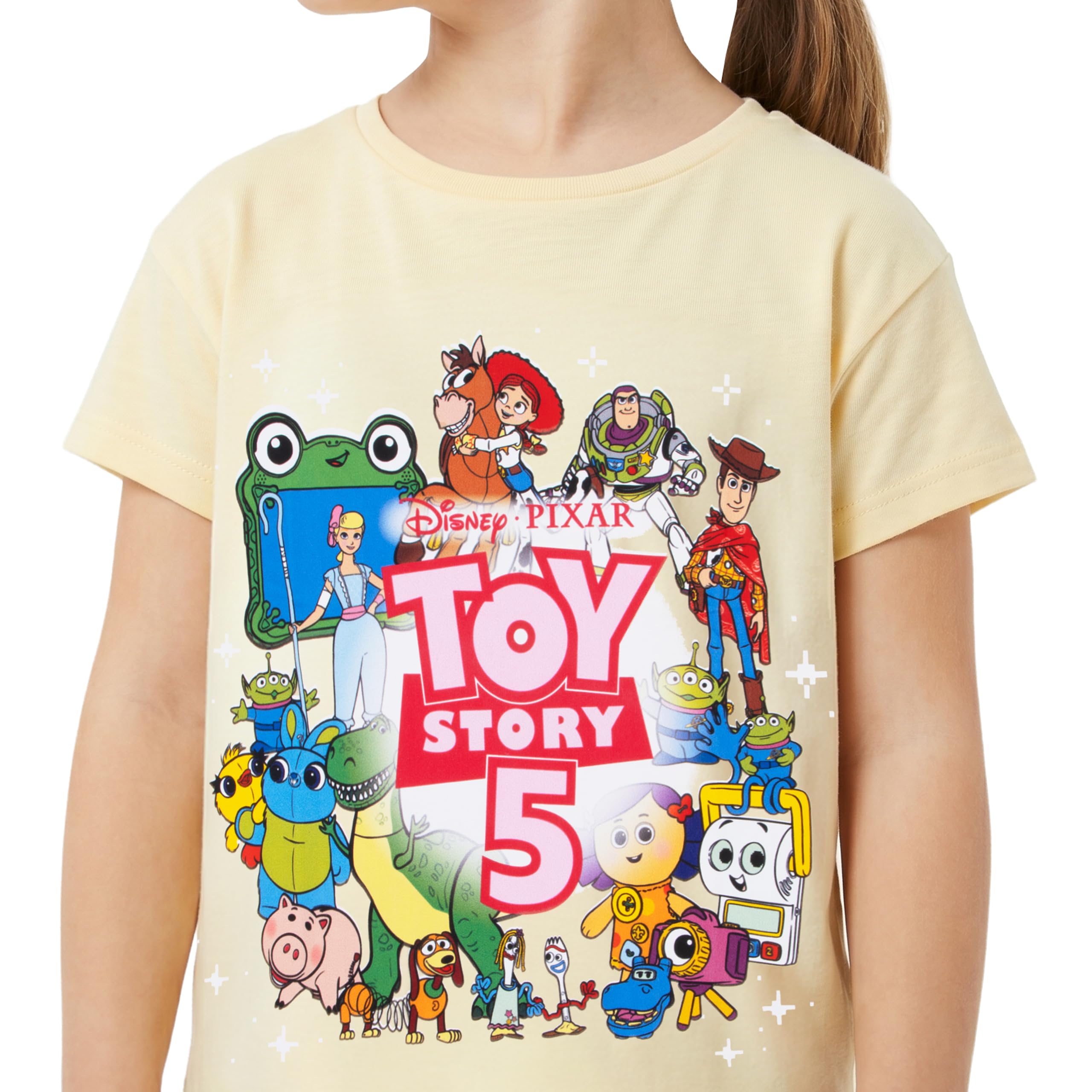 Disney Toy Story Camiseta Niña, Jessie, Woody, Buzz Lightyear y Bullseye Top Niña, Manga Corta Ropa Niños