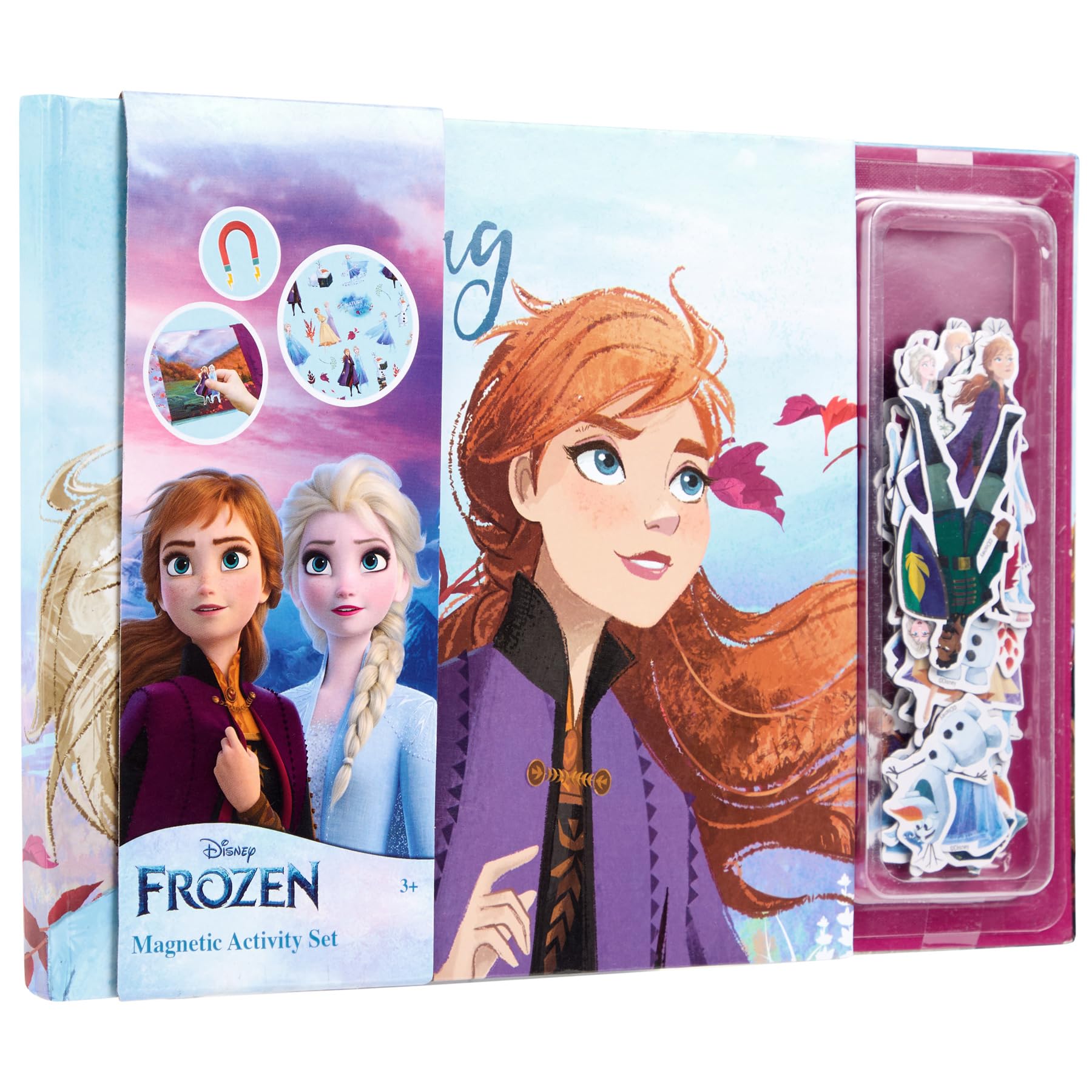 Disney Frozen książka magnetyczna, magnetyczny zestaw aktywności, 40 magnesów, interaktywna gra, kreatywna zabawa, idealna w podróży (FR24358)