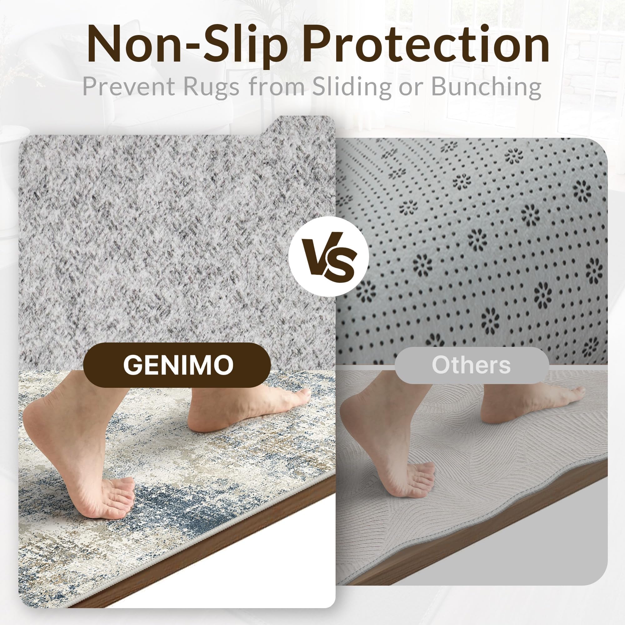GENIMO Tapis de Salon Moderne Style Abstrait lavé, antidérapant et Doux, Tapis pour Salon, Tapis Entree Interieur, Chambre, Couloir,Brun, 160X230CM
