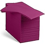 Linen-Feel Purple Paper Napkins - Decorative Cloth-Like Disposable Dinner Napkins - Soft And Absorbent. For Kitchen, Party, Wedding, Bathroom Or Any Occasion. (Pack of 100)