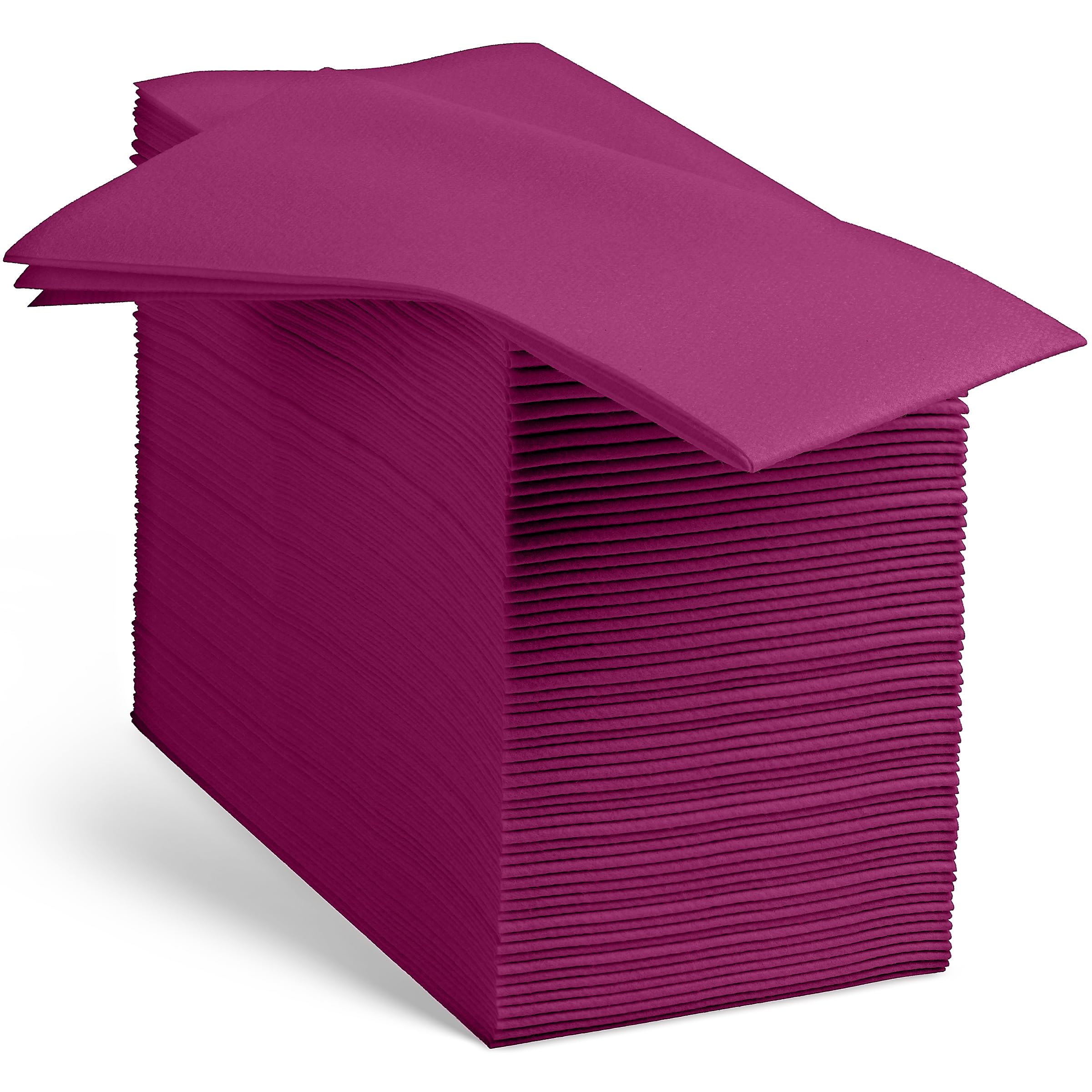 Linen-Feel Purple Paper Napkins - Decorative Cloth-Like Disposable Dinner Napkins - Soft And Absorbent. For Kitchen, Party, Wedding, Bathroom Or Any Occasion. (Pack of 100)