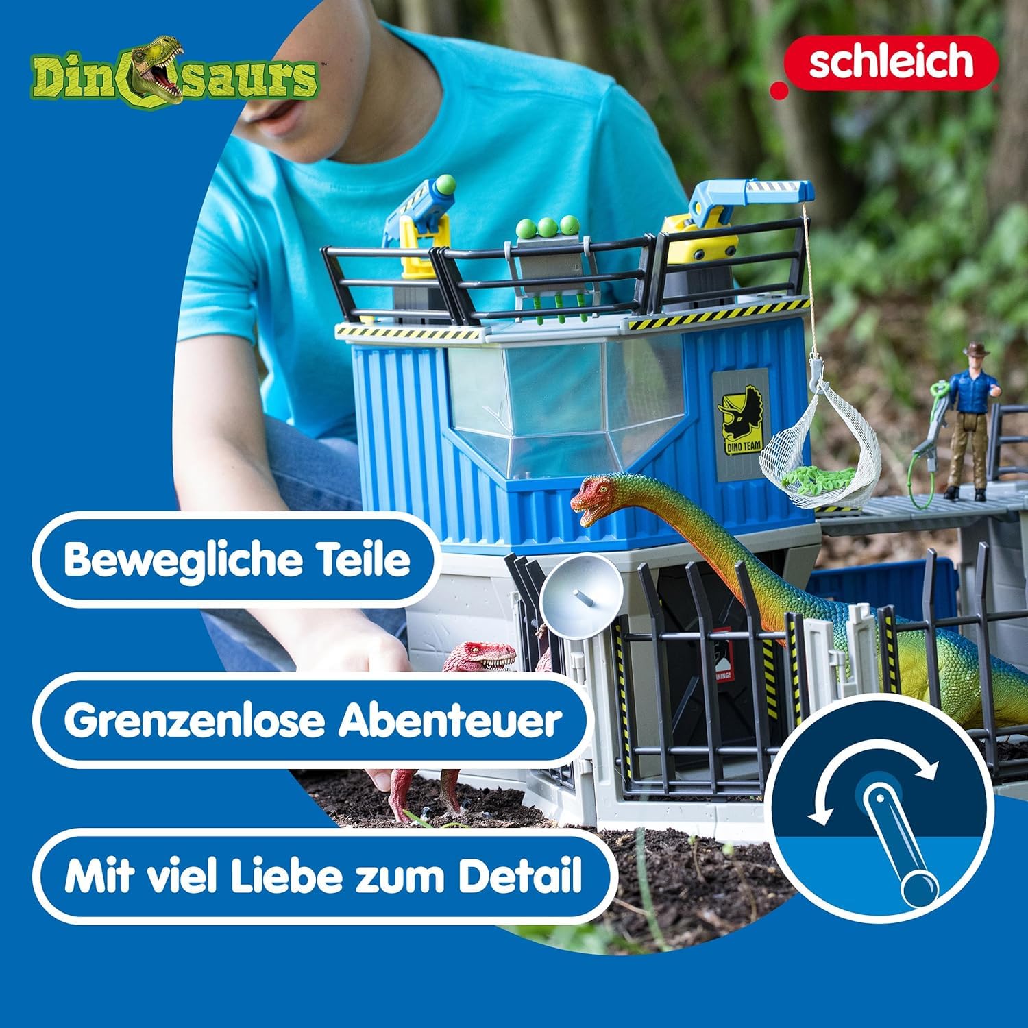 Schleich Dinosaurs | Große Dino-Forschungsstation 41462 | Spielset mit 2 Dino Figuren, Forscher Maxx und Zubehör | tolles Geschenk für Kinder | Dinosaurier Spielzeug ab 4 Jahren | Set aus 72 Teilen