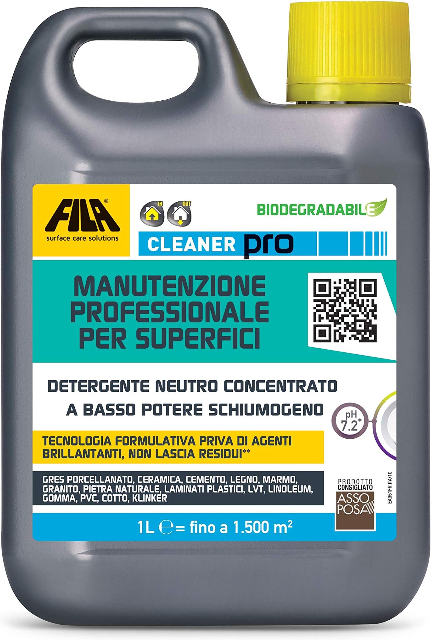 FilaCleaner Stone & Tile Floor Cleaner 1 litre by Fila Industria Chimica Spa