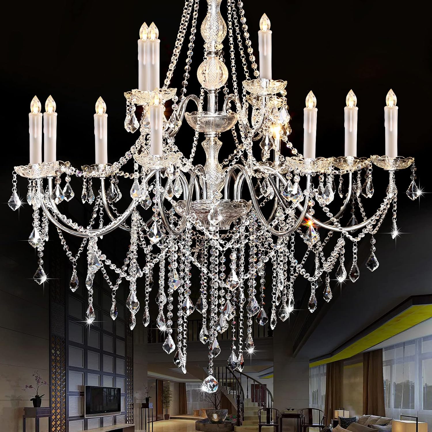 10 PCS LED Window Candles - Battery Operated Flameless Taper with Remote Updated Timer Function - Christmas Candles Warm White - Perfect for Wedding/Party/Birthday Decoration