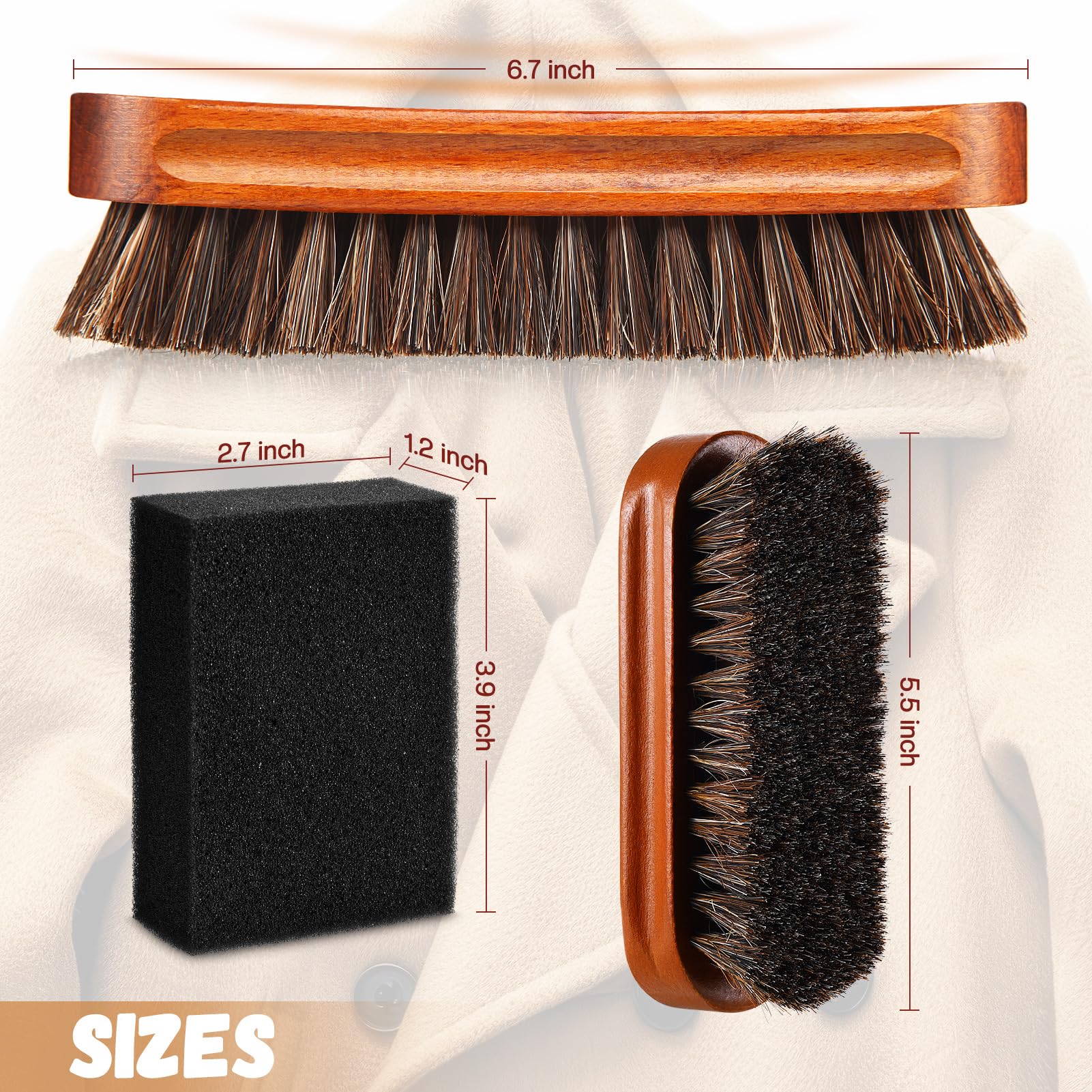Kit di 4 spazzole in crine di cavallo in feltro con spugna per la pulizia, cappello da cowboy, set di pulizia per cappelli da baseball, spazzola per pelucchi, rimuove la polvere, per capelli, mobili,